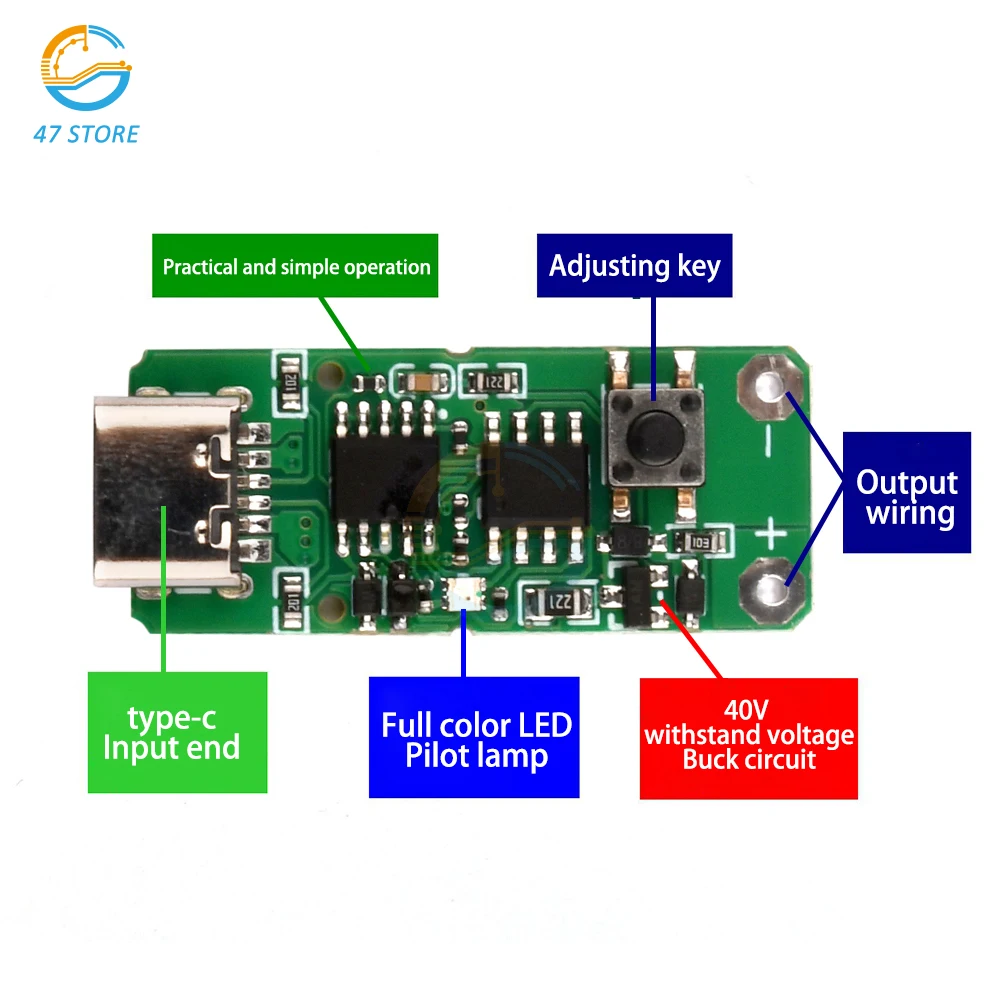 Type-C USB-C PD2.0 3.0 to DC USB Decoy Fast Charge Trigger Polling Detector Charging Module Power Supply Charging Module
Type-C USB-C PD2.0 3.0 to DC USB Decoy Fast Charge Trigger Polling Detector Charging Module Power Supply Charging Module
