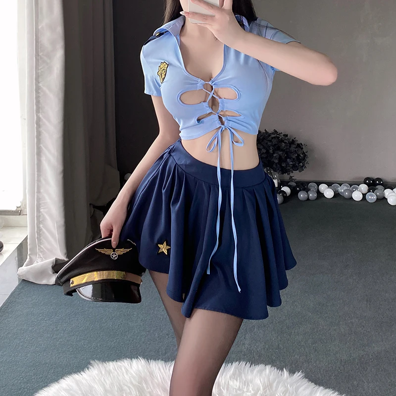 

Passion Cosplay Anime Policewoman Uniform Temptation Sexy Lingerie Women's Porno Hot Officer Pajamas Couples Flirt Costumes New