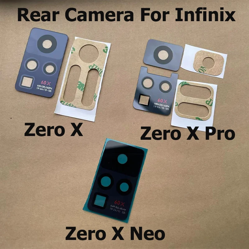 

For Infinix Zero X Pro X6810 X6811 X6811B Back Rear Camera Glass Lens With Sticker Replacement Parts For Zero X Neo