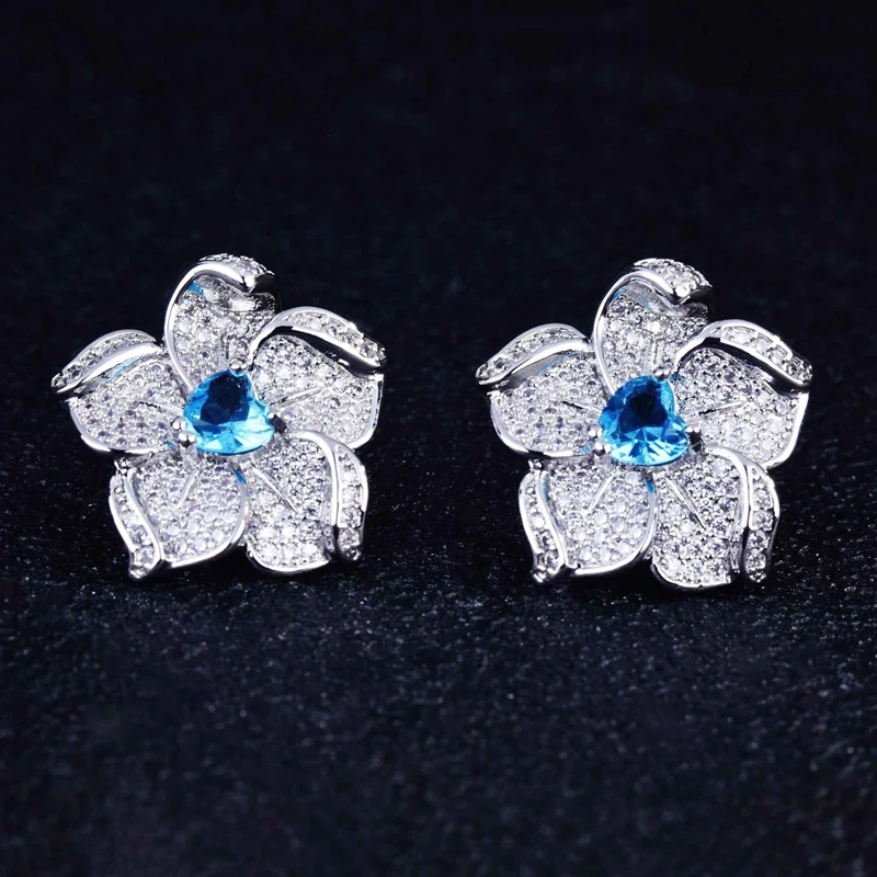 Fashion 925 Silvery Stud Earrings Inlay Shine Heart Zircon Delicate Flower Jewelry For Women Wedding Engagement Birthday Gifts
Fashion 925 Silvery Stud Earrings Inlay Shine Heart Zircon Delicate Flower Jewelry For Women Wedding Engagement Birthday Gifts