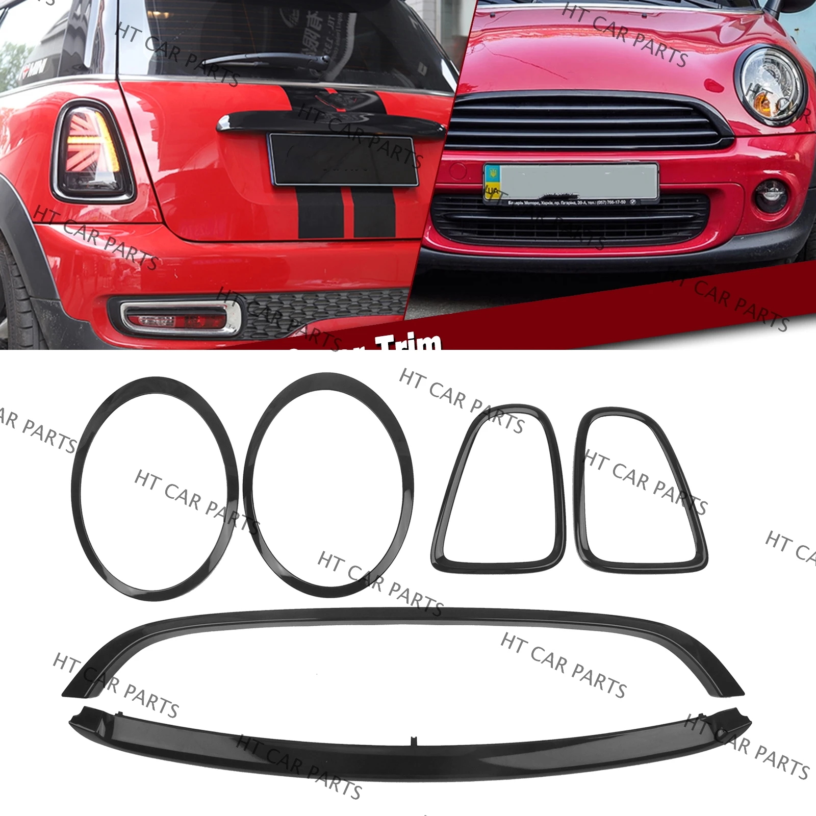 1 Set 6 pcs Glossy Black Front Head Lamp Rear Light Cover Frame Grille Grill Rim Strip For Mini Cooper R55 R56 R57 2007-2013
1 Set 6 pcs Glossy Black Front Head Lamp Rear Light Cover Frame Grille Grill Rim Strip For Mini Cooper R55 R56 R57 2007-2013