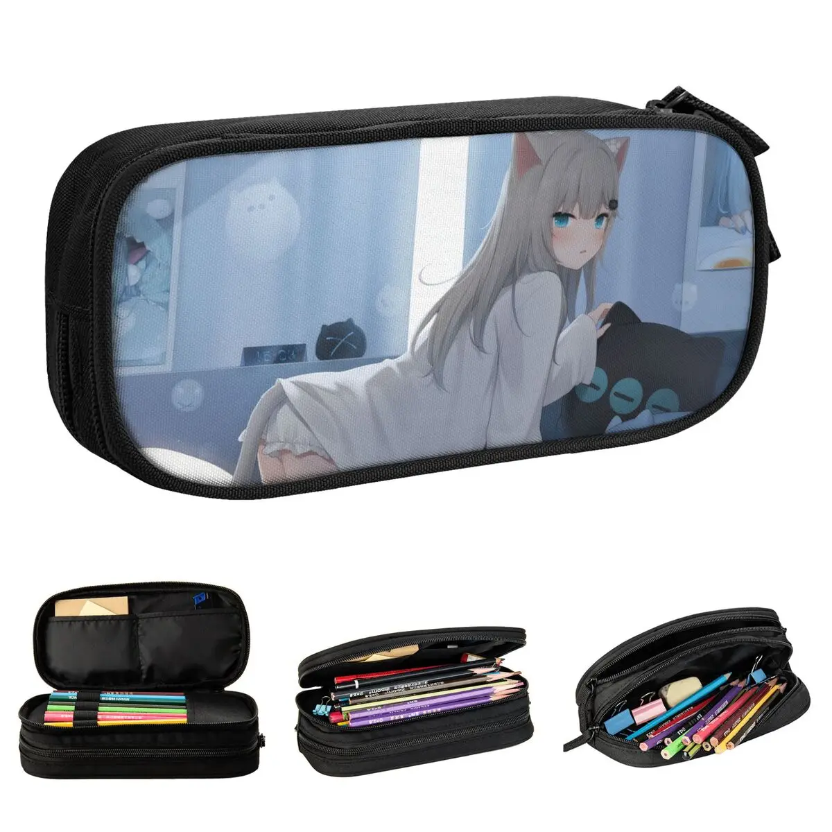 Anime Girls Cat Amashiro Natsuki Nacho Neko Pencil Cases Pencilcases Pen for Girl Boy Large Storage Bag Students School Gift
Anime Girls Cat Amashiro Natsuki Nacho Neko Pencil Cases Pencilcases Pen for Girl Boy Large Storage Bag Students School Gift