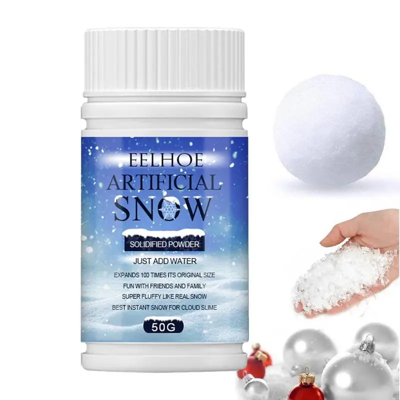 

Instant Artificial snow powder Fake Playing Winter Snow Decoration Snowflakes for Christmas Windows Gift Box Trees Wall Corridor