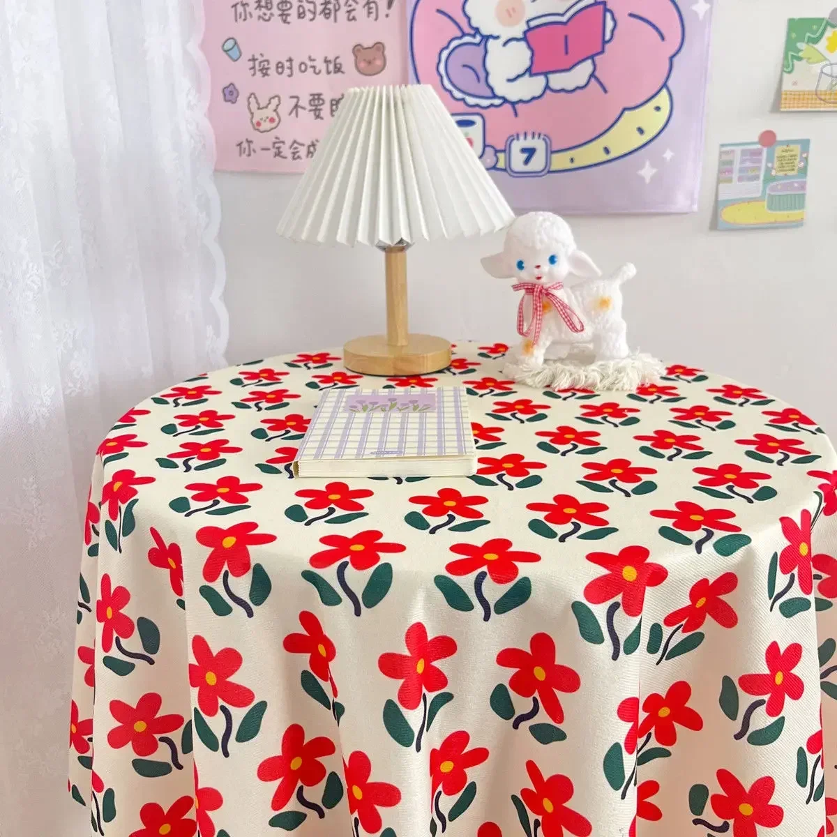 

Nordic Table Cover for Home Wedding Party Decoration Printed Japan Style Tablecloth Cotton Linen Round Table Cloth