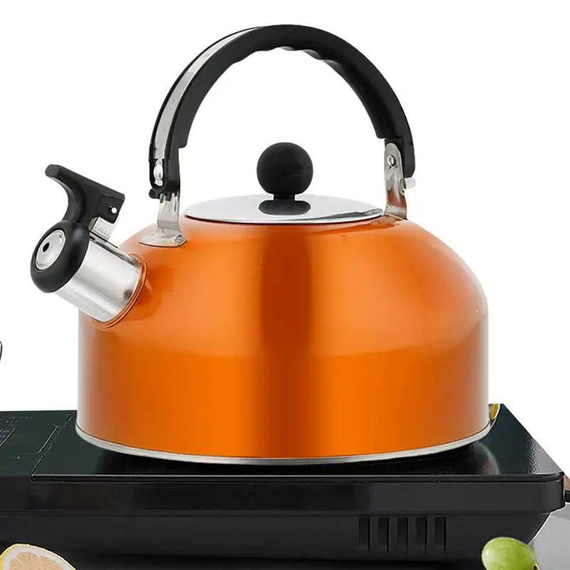 

1.8L Stove Gas Water Kettle Whistling Kettle Teapot for Trips Hiking Cooking Teakettle Ergonomic Handle Stainless Steel Teapot