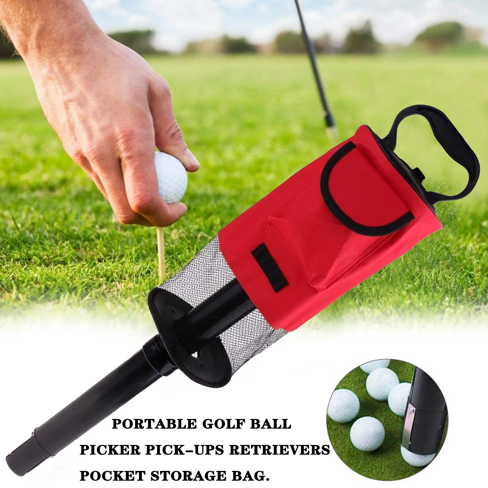 Golf Ball Retriever Shag Bag Picker Shagger Storage Pick up Holds about 60 Balls Collector Convenient Hop-Pocket Drop Shipping
Golf Ball Retriever Shag Bag Picker Shagger Storage Pick up Holds about 60 Balls Collector Convenient Hop-Pocket Drop Shipping