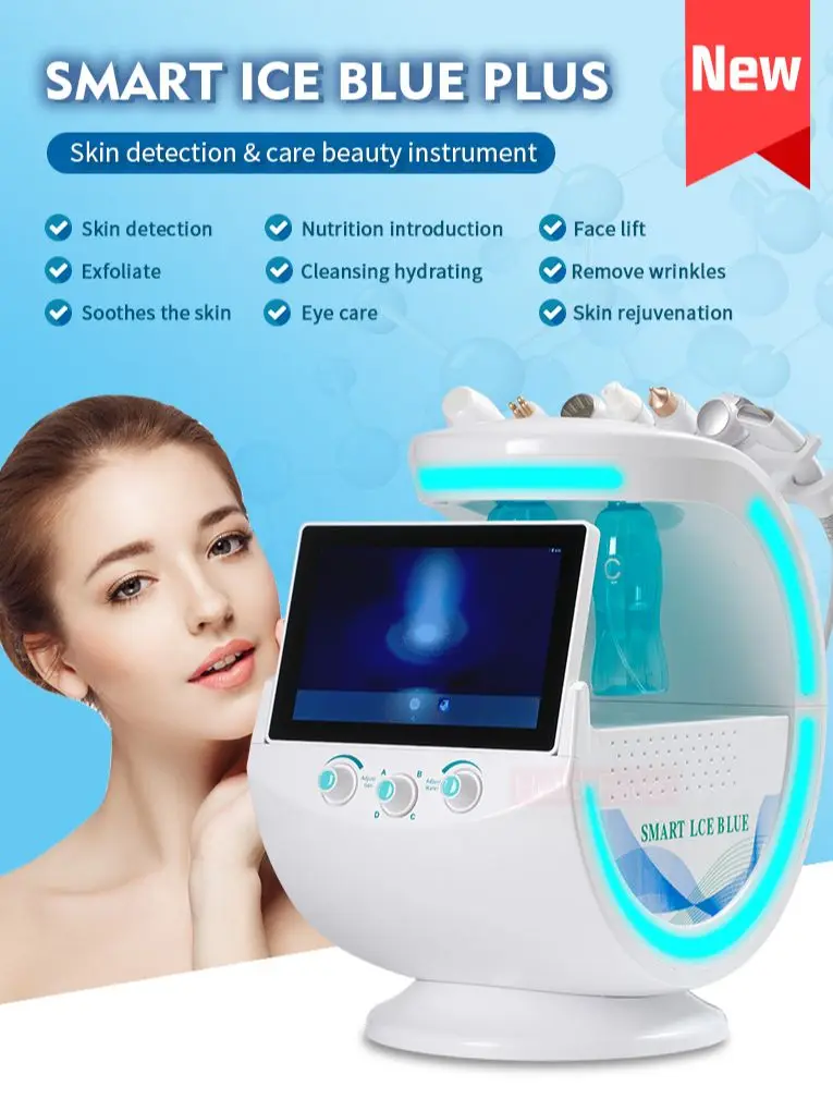 Newest Beauty Dermabrasion Facial Machine 7 in 1 Smart Ice Blue for Facial Cleaning Skin Management Keep Young Use for Spa
Newest Beauty Dermabrasion Facial Machine 7 in 1 Smart Ice Blue for Facial Cleaning Skin Management Keep Young Use for Spa
