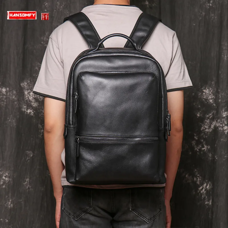 Genuine Leather Men's Backpack First Layer Cowhide Travel Backpacks Shoulder Bag Large Capacity Computer Bag Schoolbag
Genuine Leather Men's Backpack First Layer Cowhide Travel Backpacks Shoulder Bag Large Capacity Computer Bag Schoolbag