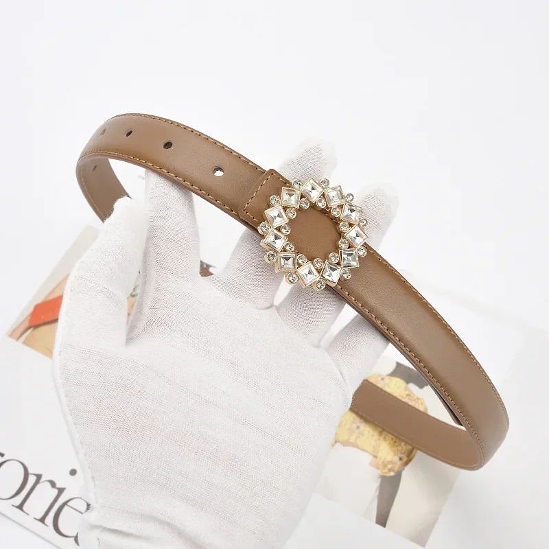 2023 New Diamond Genuine Leather Belt Women's Fashion Thin Cowskin Shiny Round Buckle Belt Female Jeans Dress Waistband 2024 New
2023 New Diamond Genuine Leather Belt Women's Fashion Thin Cowskin Shiny Round Buckle Belt Female Jeans Dress Waistband 2024 New