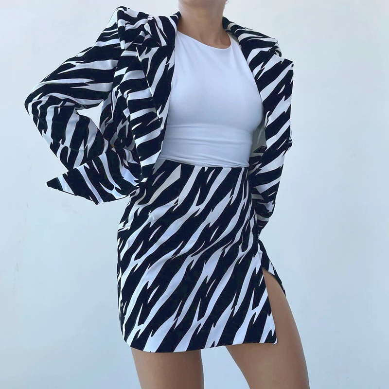 Two Piece Sets Womens Outifits Single-breasted Lapel Black White Sexy Long Sleeve Career Office Lady Suit Slim Fit Skirt Sets
Two Piece Sets Womens Outifits Single-breasted Lapel Black White Sexy Long Sleeve Career Office Lady Suit Slim Fit Skirt Sets