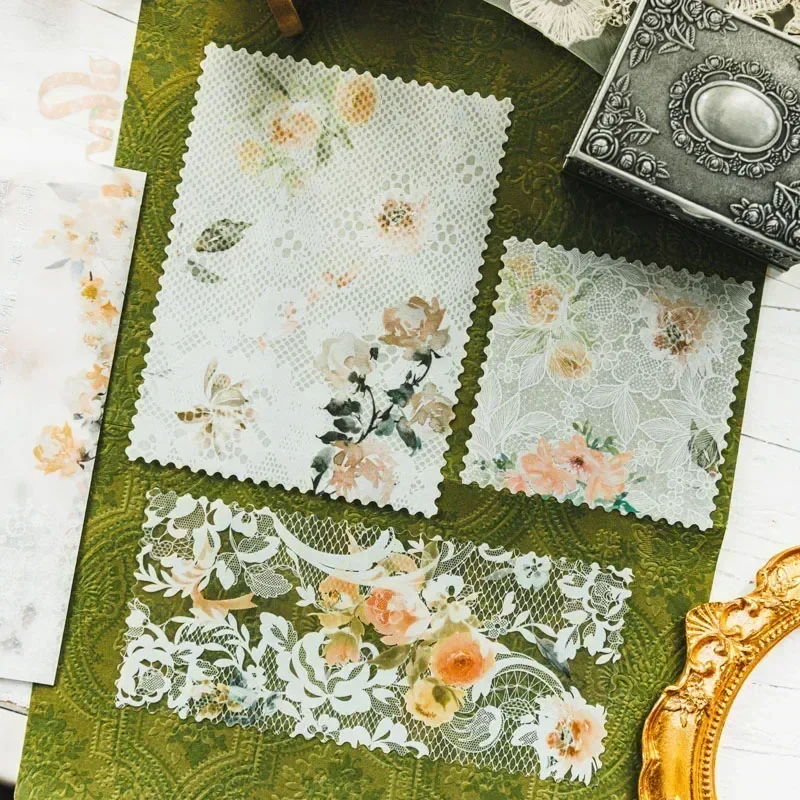 20 sheets PET Note + material paper Double material lace material paper, artistic retro collage background paper 6 kinds
20 sheets PET Note + material paper Double material lace material paper, artistic retro collage background paper 6 kinds
