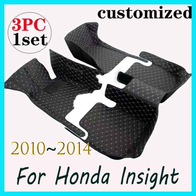 

Car Floor Mats For Honda Insight ZE2 ZE3 2010~2014 Auto Foot Pads Mat Luxury Leather Carpet Rugs Interior Parts Car Accessories