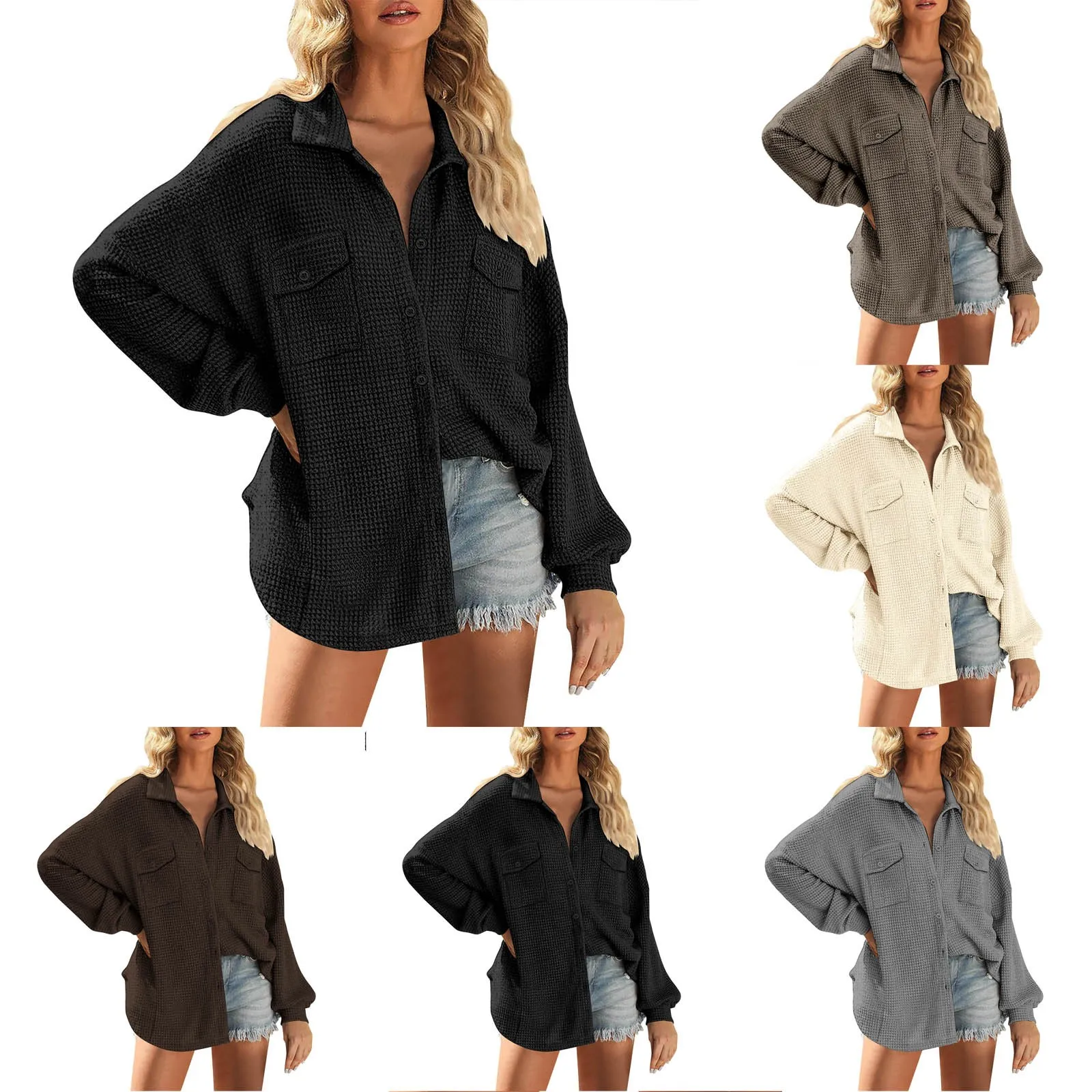 Womens 2023 Fashion Casual Knit Button Down Shirts Jackets Loose Fit Long Sleeve Fall Thermal Shirts for Women Long Sleeve
Womens 2023 Fashion Casual Knit Button Down Shirts Jackets Loose Fit Long Sleeve Fall Thermal Shirts for Women Long Sleeve
