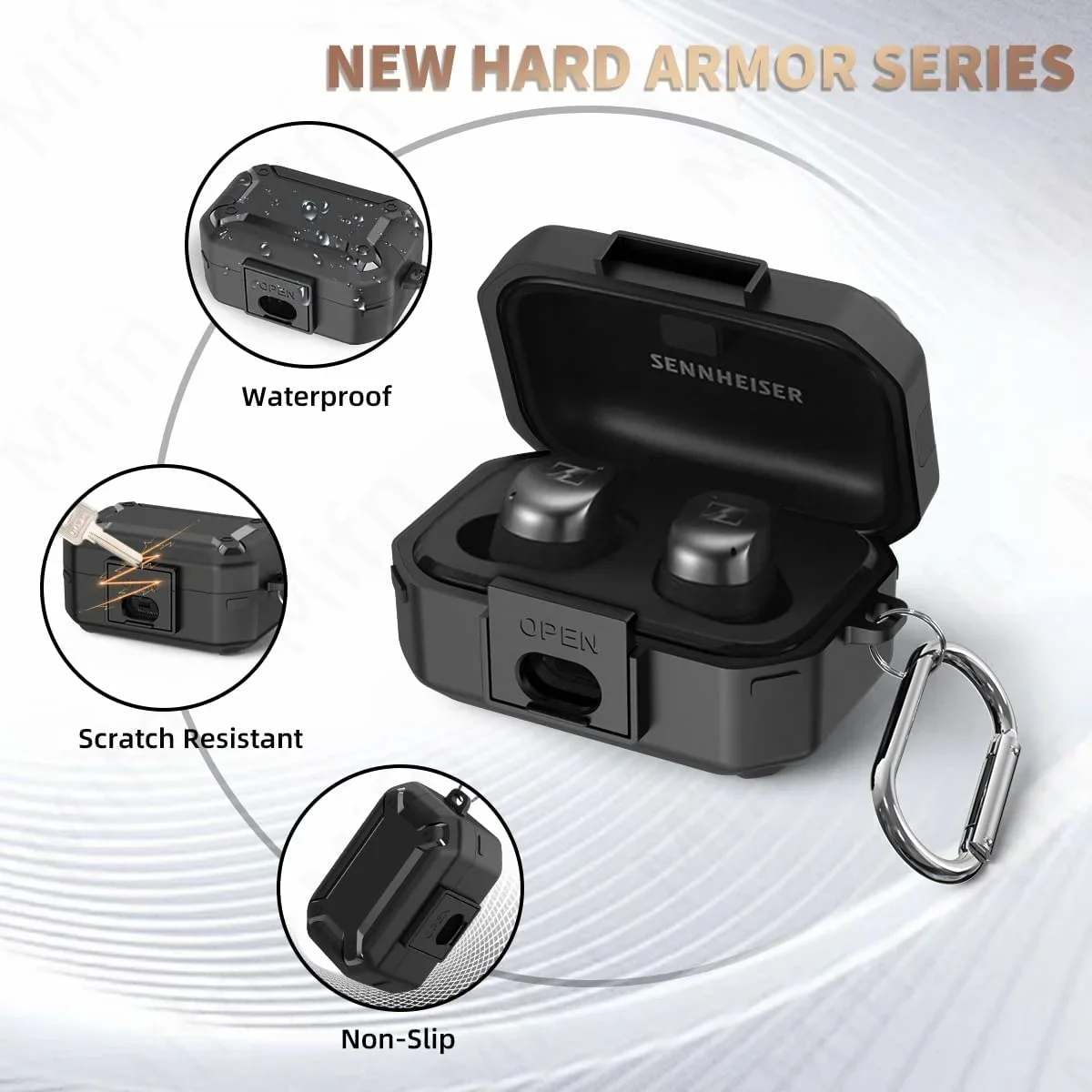 Case for Sennheiser Momentum True Wireless 3 【Secure Lock 】Earbuds Luxury Shockproof Protective Cover With Keychain For Men
Case for Sennheiser Momentum True Wireless 3 【Secure Lock 】Earbuds Luxury Shockproof Protective Cover With Keychain For Men