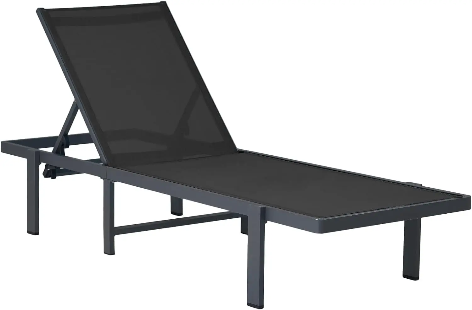 

Aluminum Chaise Lounge Chair Outdoor, Patio Lounge Chair with Adjustable 5-Position Recliner and Full Flat Tanning for Pool,