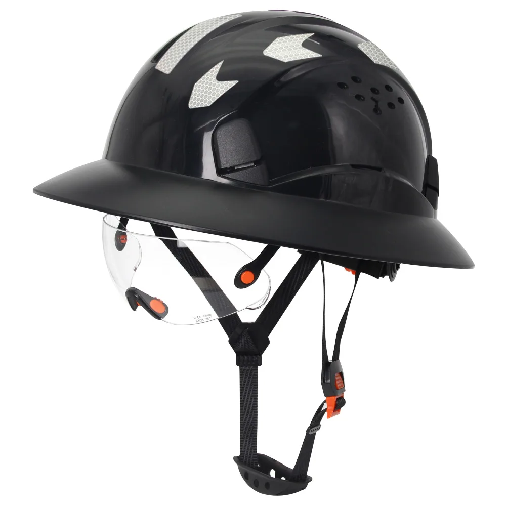 Construction Hard Hat With Built In Goggles For Engineer Full Brim Safety Helmet Suspension 6 Point Rescue Climbing Helmets CE
Construction Hard Hat With Built In Goggles For Engineer Full Brim Safety Helmet Suspension 6 Point Rescue Climbing Helmets CE