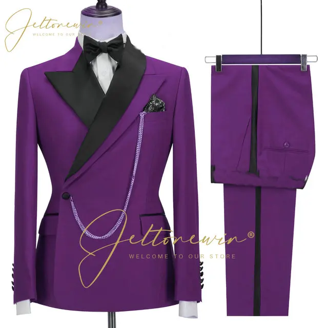 2022 Purple Men's Suits Custom Made Double Breasted Bridegroom Wedding Wear 2 Pieces Slim Fit Set Jacket+Pants Full Men's Suit
2022 Purple Men's Suits Custom Made Double Breasted Bridegroom Wedding Wear 2 Pieces Slim Fit Set Jacket+Pants Full Men's Suit