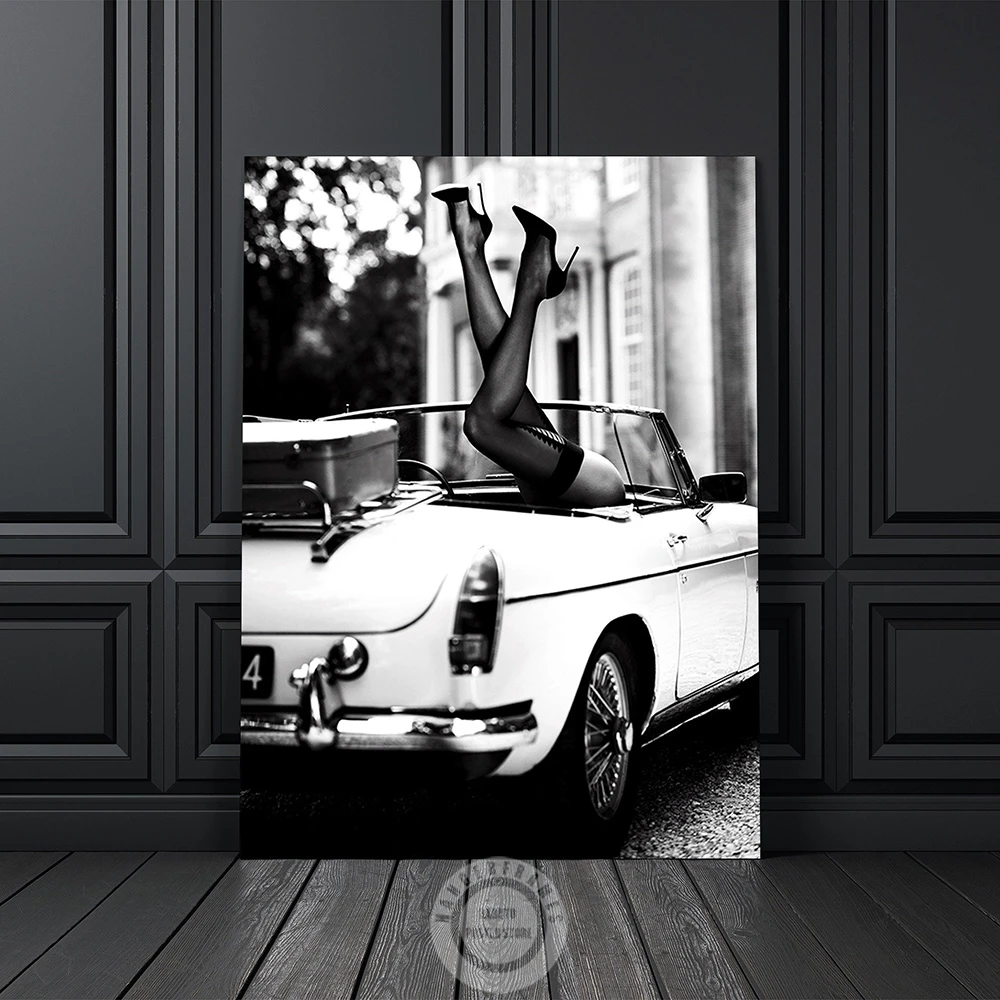 High Heels in Classic Car Poster Black and White Photography Artwork Print Canvas Painting Wall Art Picture Room Home Decoration
High Heels in Classic Car Poster Black and White Photography Artwork Print Canvas Painting Wall Art Picture Room Home Decoration