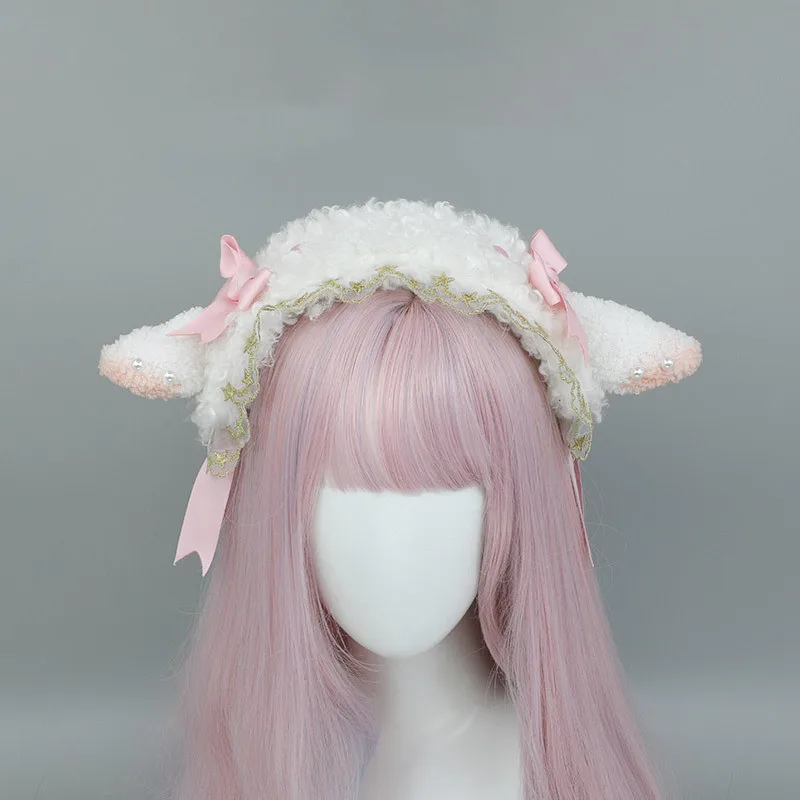 Japanese Lolita Ruffled Headband Sweet Star Embroidery Furry Lace Ribbon Bow Hairband Anime Maid Cosplay Lamb Ears Headdress New
Japanese Lolita Ruffled Headband Sweet Star Embroidery Furry Lace Ribbon Bow Hairband Anime Maid Cosplay Lamb Ears Headdress New