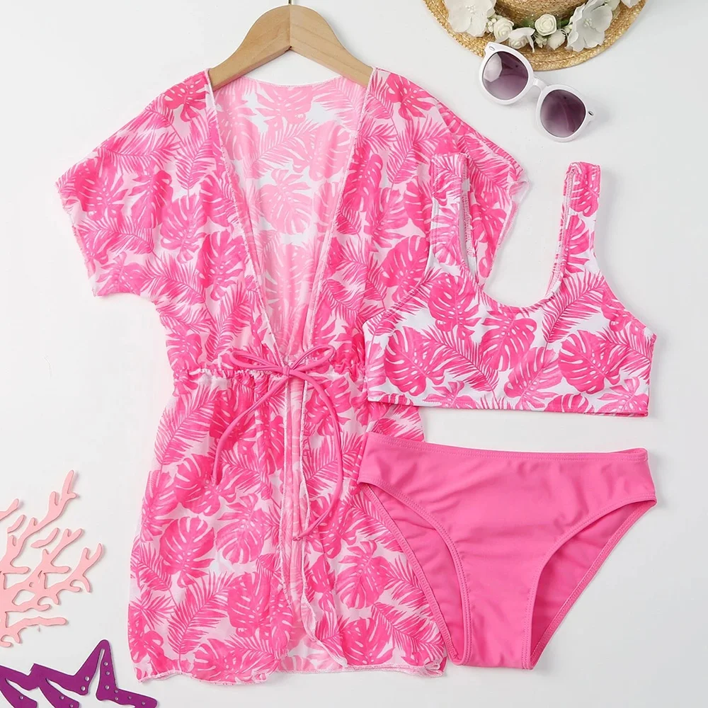 Girls 3pack Tropical Print Bikini Swimsuit with Mesh Cover Up 7-14 Years Children's Swimwear Kimono 2023 Swimming Suit Beachwear
Girls 3pack Tropical Print Bikini Swimsuit with Mesh Cover Up 7-14 Years Children's Swimwear Kimono 2023 Swimming Suit Beachwear