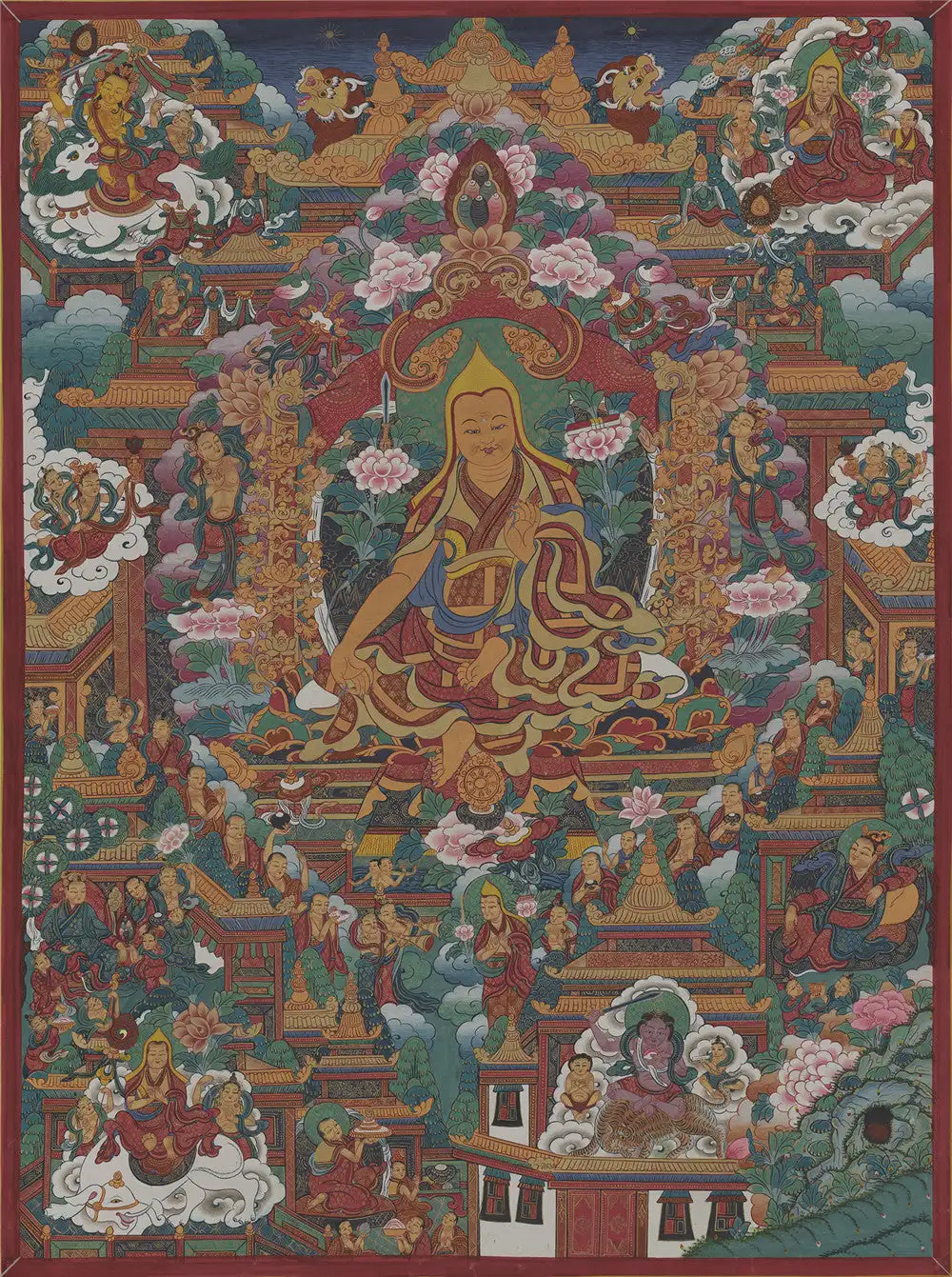 Tsongkhapa Thangka (18th Century Old Version),Gandhanra Tibetan Buddhist Thangka Art,Giclee Printed and Hand Framed,47" × 32"
Tsongkhapa Thangka (18th Century Old Version),Gandhanra Tibetan Buddhist Thangka Art,Giclee Printed and Hand Framed,47" × 32"