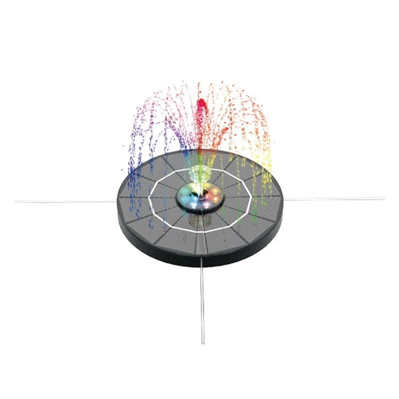 18CM 3.5W Solar Fountain With Color Light 8 Nozzles Solar Bird Bath Fountain For Outdoor Garden Bird Bath Swimming Pool
18CM 3.5W Solar Fountain With Color Light 8 Nozzles Solar Bird Bath Fountain For Outdoor Garden Bird Bath Swimming Pool