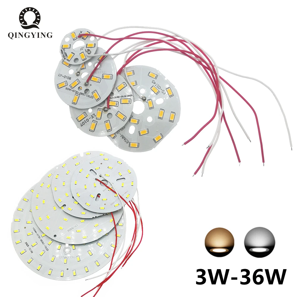 

1pcs SMD5730 LED PCB With 20cm Wire 3W 5W 7W 9W 12W 18W 24W 36W High Brightness Light Board For Ceiling Light Down Light Source