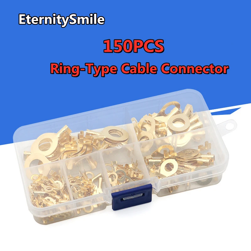 150pcs/set Terminal Block DJ431M3/M4/M5/M6/M8/M10 O-type Lugs Terminals Cold-Pressed Wire Connector Copper Tab Wiring Nose
150pcs/set Terminal Block DJ431M3/M4/M5/M6/M8/M10 O-type Lugs Terminals Cold-Pressed Wire Connector Copper Tab Wiring Nose