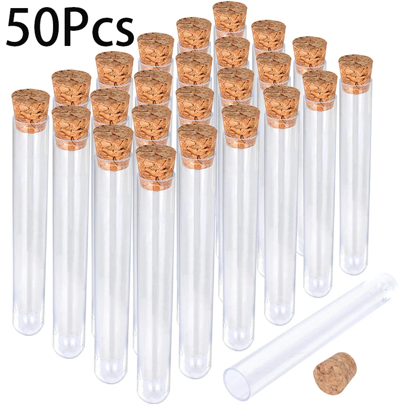 50Pcs Plastic Test Tubes with Lids 10ml Clear Plastic Tubes with Cork Stoppers 15x100mm Small Clear Plastic Tube Containers
50Pcs Plastic Test Tubes with Lids 10ml Clear Plastic Tubes with Cork Stoppers 15x100mm Small Clear Plastic Tube Containers