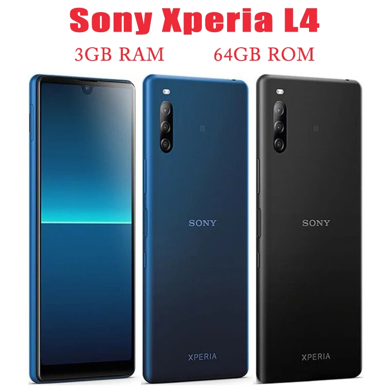 

Sony Xperia L4 4G Mobile Phone 6.2'' 3GB RAM 64GB ROM 13MP+5MP+2MP+8MP Triple Rear Camera Android Original Unlocked Smartphone