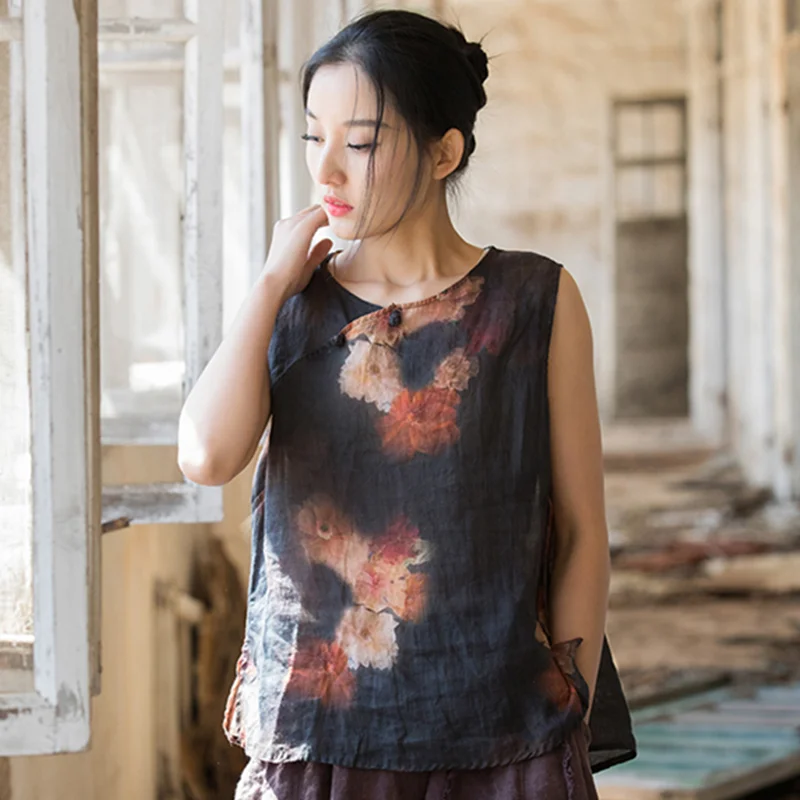 Sleeveless T-shirts Vintage Clothes Blouses and Shirts Oversized T-shirt Women Clothes Women's Blouse Cotton and Linen
Sleeveless T-shirts Vintage Clothes Blouses and Shirts Oversized T-shirt Women Clothes Women's Blouse Cotton and Linen