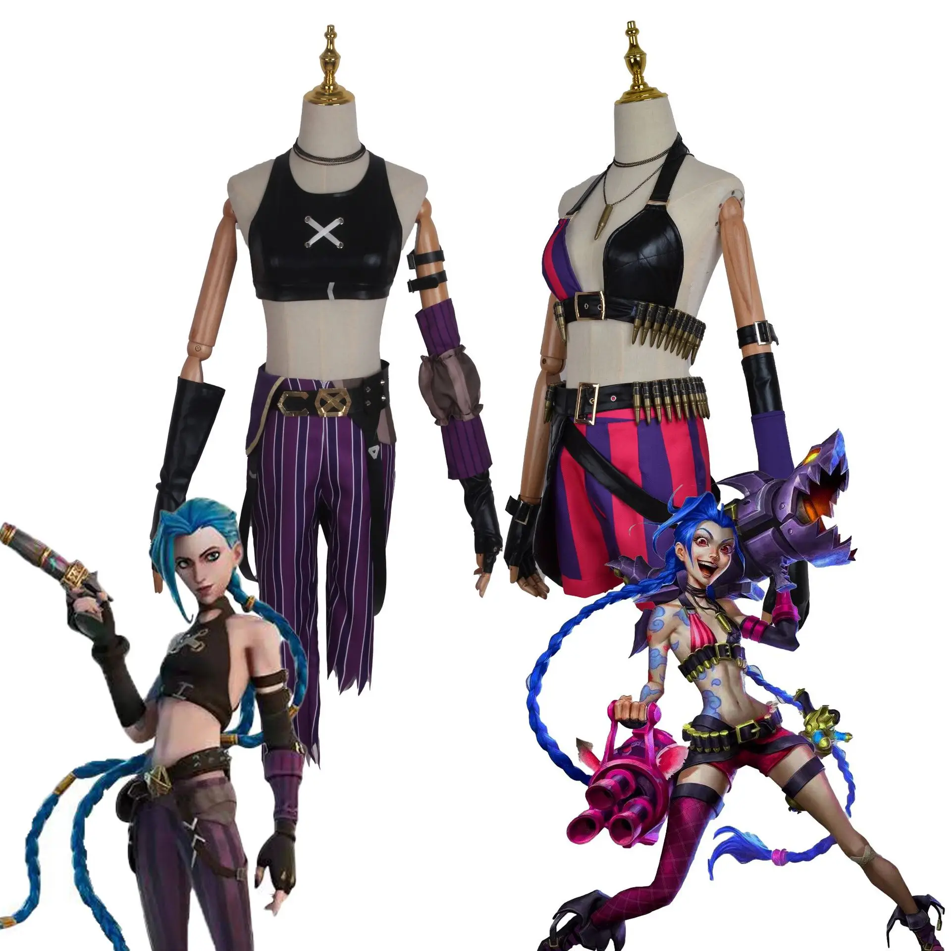 Новинка Аниме костюмы для женщин Лига Легенд Косплей Jinx LOL League Of Legends аниме Jinx костюм с париком
Новинка Аниме костюмы для женщин Лига Легенд Косплей Jinx LOL League Of Legends аниме Jinx костюм с париком