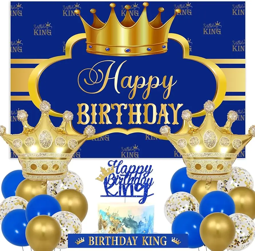 JOYMEMO King's Birthday Party Men's Decoration, Happy Birthday Party Boys King's Birthday Party Decoration
JOYMEMO King's Birthday Party Men's Decoration, Happy Birthday Party Boys King's Birthday Party Decoration