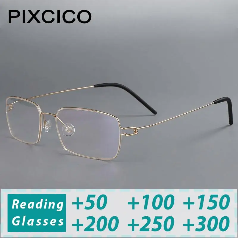 R54707 Literature Ultra-Light Square Men Thin Edge Glasses Frame Without Screws Handmade Titanium Reading Glasses +0.5 To +3.0
R54707 Literature Ultra-Light Square Men Thin Edge Glasses Frame Without Screws Handmade Titanium Reading Glasses +0.5 To +3.0