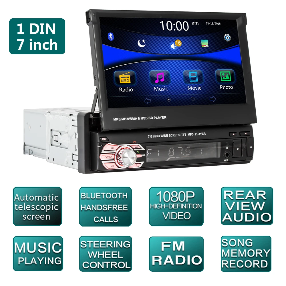 Universal 7 Inch Bluetooth Car FM Radio Audio Video MP5 Player with Rearview Camera Touch Screen Auto Multimedias Players 9601
Universal 7 Inch Bluetooth Car FM Radio Audio Video MP5 Player with Rearview Camera Touch Screen Auto Multimedias Players 9601