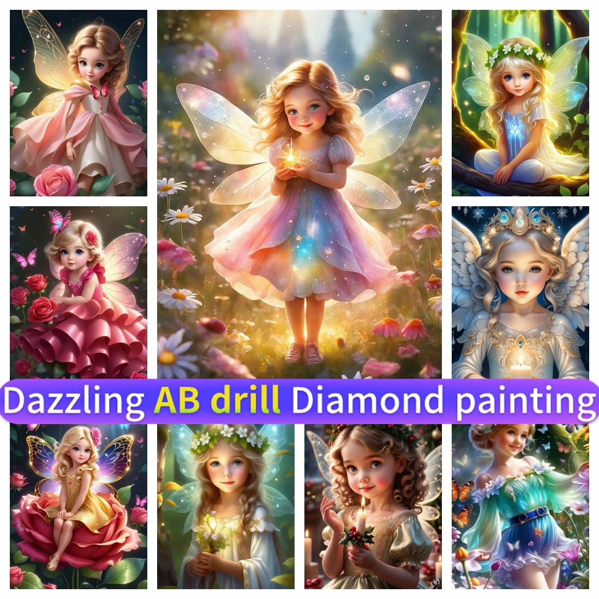 

Art AB Diamond Painting DIY Mosaic 5D Fairy Doll Cute Baby Embroidery Full Drill Round Square Corss Stitch Kit Handmade New 2024