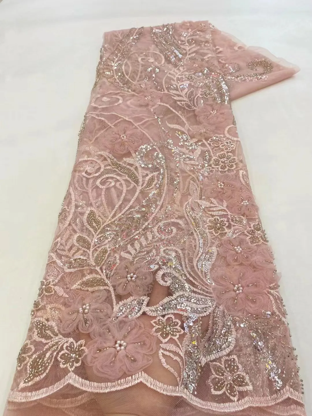 Fuchsia African French Net Embroidery Luxury Handmade Sequins Beaded Lace Fabric For Wedding Party Evening Dress Sewing QF0919
Fuchsia African French Net Embroidery Luxury Handmade Sequins Beaded Lace Fabric For Wedding Party Evening Dress Sewing QF0919