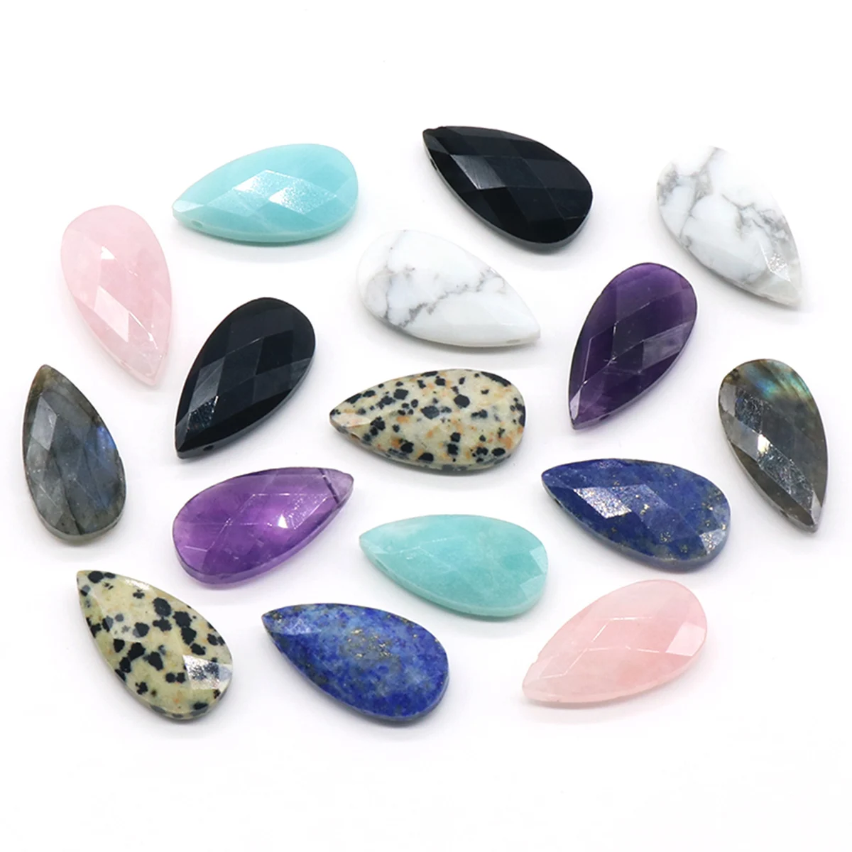 2Pc Faceted Natural Stone Pendant Drop Shape Rose Quartz Amethyst Lapis Lazuli Charms for Jewelry Making DIY Accessories 13x25mm
2Pc Faceted Natural Stone Pendant Drop Shape Rose Quartz Amethyst Lapis Lazuli Charms for Jewelry Making DIY Accessories 13x25mm