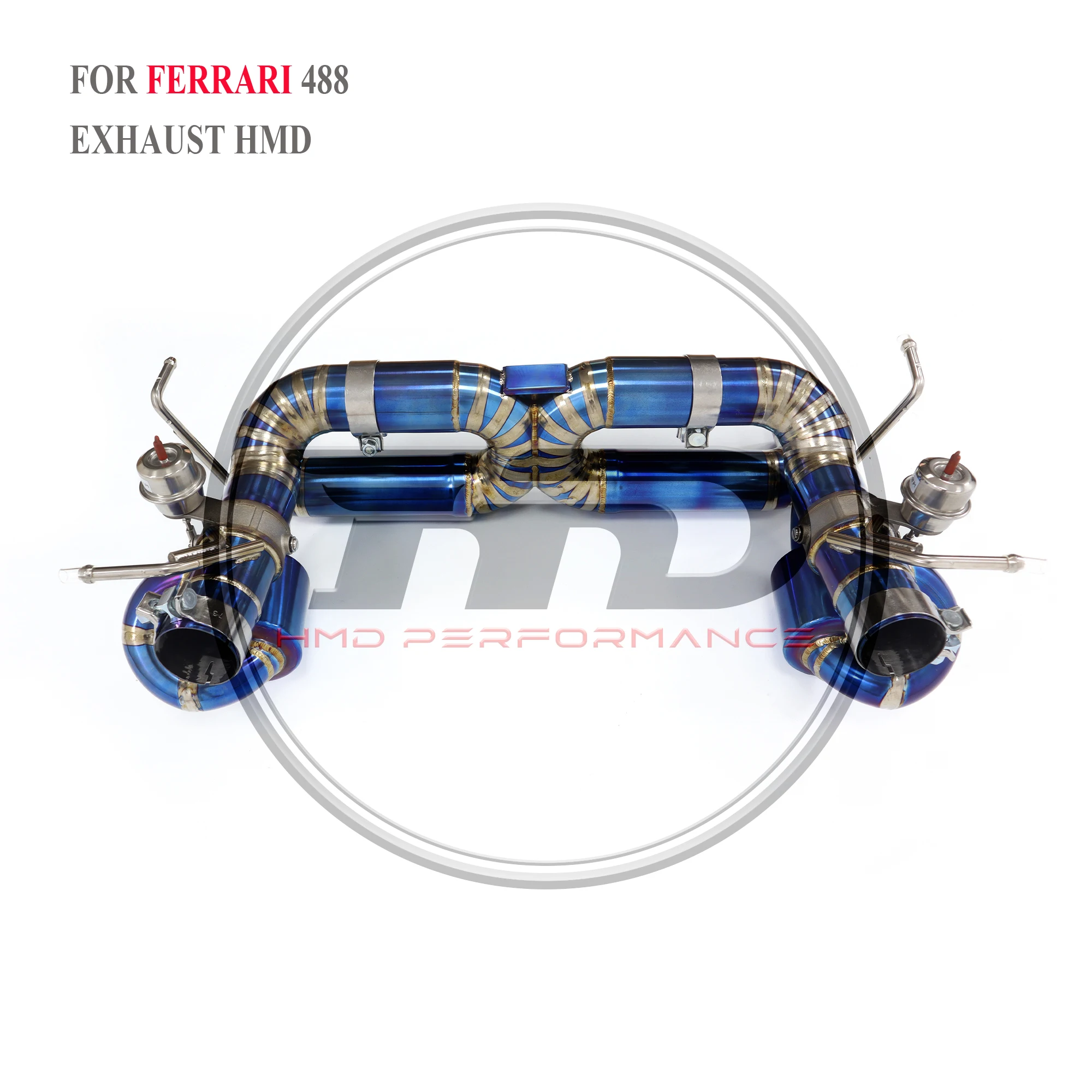 

HMD Titanium Exhaust System Performance Catback With Ti Tips For Ferrari 488 Spider Pista 3.9T Without Valve Racing X Pipe