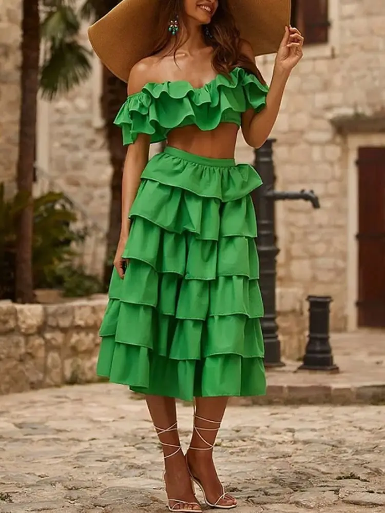 Off Shoulder Two-Piece Swimsuit 2023 Beach Dress Summer Green Sexy Bikini Swimwear for Women Suits with Skirt for Girls
Off Shoulder Two-Piece Swimsuit 2023 Beach Dress Summer Green Sexy Bikini Swimwear for Women Suits with Skirt for Girls