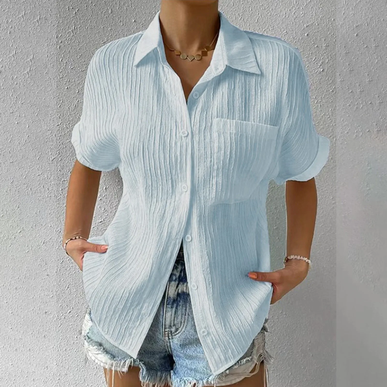 White Basic Shirts Womens Button Down Pullover Tops Harajuku Short Sleeve Solid Pocket Long Camisas Blusas Oversize Cardigan Top
White Basic Shirts Womens Button Down Pullover Tops Harajuku Short Sleeve Solid Pocket Long Camisas Blusas Oversize Cardigan Top