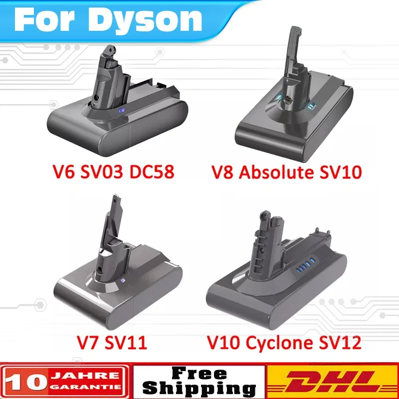 Vacuum Cleaner Battery for Dyson V6 V7 V8 V10 11 Series SV07 SV09 SV10 SV12 DC62 Absolute Fluffy Animal Pro Rechargeable Bateria 
Vacuum Cleaner Battery for Dyson V6 V7 V8 V10 11 Series SV07 SV09 SV10 SV12 DC62 Absolute Fluffy Animal Pro Rechargeable Bateria