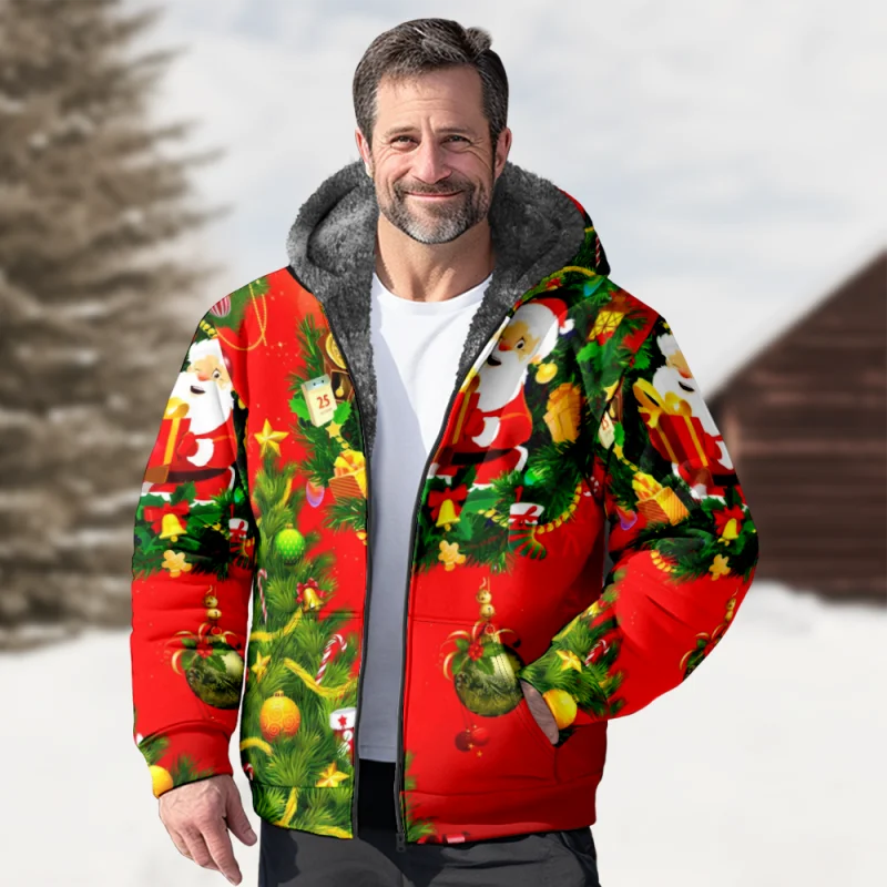 Christmas Creative Cotton Coat Hooded Sweater Casual Print Men's Fur Loop Arctic Velvet Zipper Patch Pocket Hooded Sweater a14
Christmas Creative Cotton Coat Hooded Sweater Casual Print Men's Fur Loop Arctic Velvet Zipper Patch Pocket Hooded Sweater a14