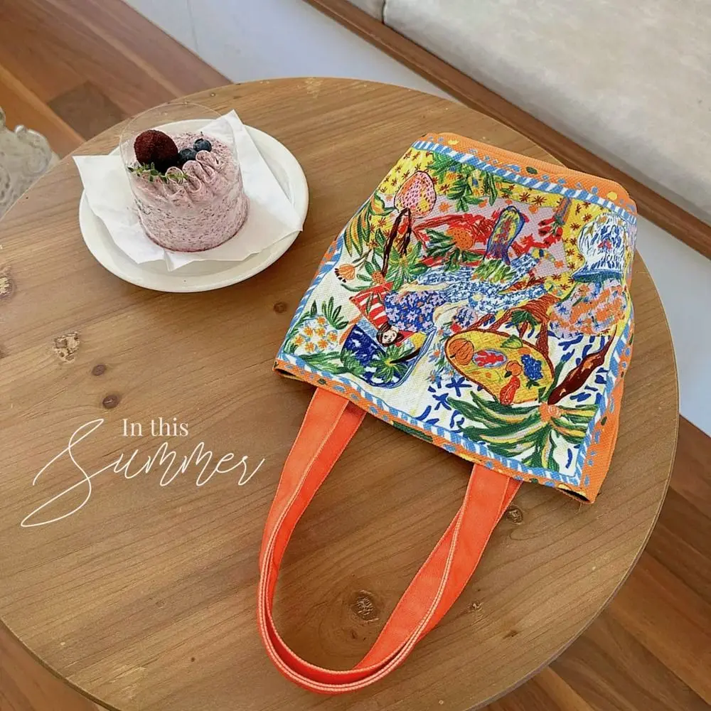 Thai Oil Painting Printed Canvas Bag Graffiti Tote Bag Print Cloth Handbag Bucket Bag Large Capacity Letter Shoulder Bag
Thai Oil Painting Printed Canvas Bag Graffiti Tote Bag Print Cloth Handbag Bucket Bag Large Capacity Letter Shoulder Bag