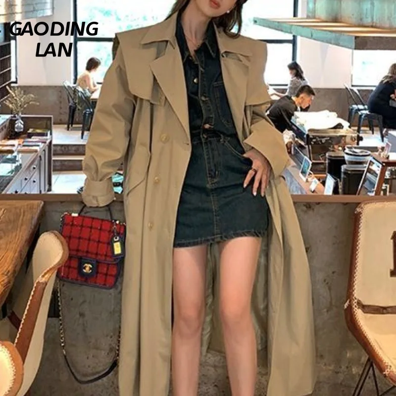Autumn Winter Women Long Sleeve Loose Trench Coat Double Breasted Long Overcoat Windbreaker Outerwear Solid Lapel Jacket Korean
Autumn Winter Women Long Sleeve Loose Trench Coat Double Breasted Long Overcoat Windbreaker Outerwear Solid Lapel Jacket Korean