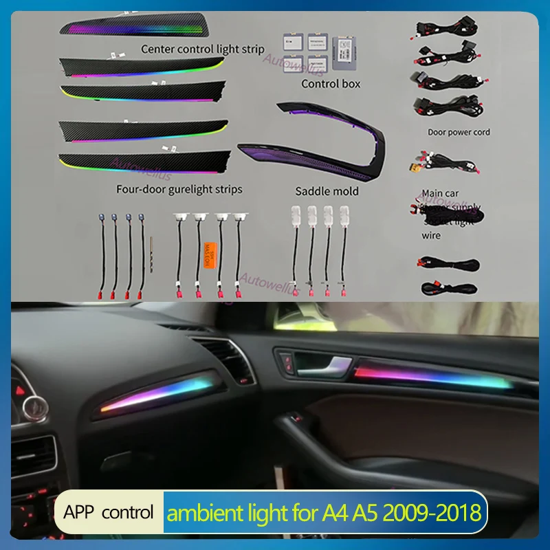 21-color For Audi A4 S4 A5 S5 B8 2009-2018 Car LED Decorative Door Center Console Dashboard Ambient Light Trim Atmosphere Lamp
21-color For Audi A4 S4 A5 S5 B8 2009-2018 Car LED Decorative Door Center Console Dashboard Ambient Light Trim Atmosphere Lamp