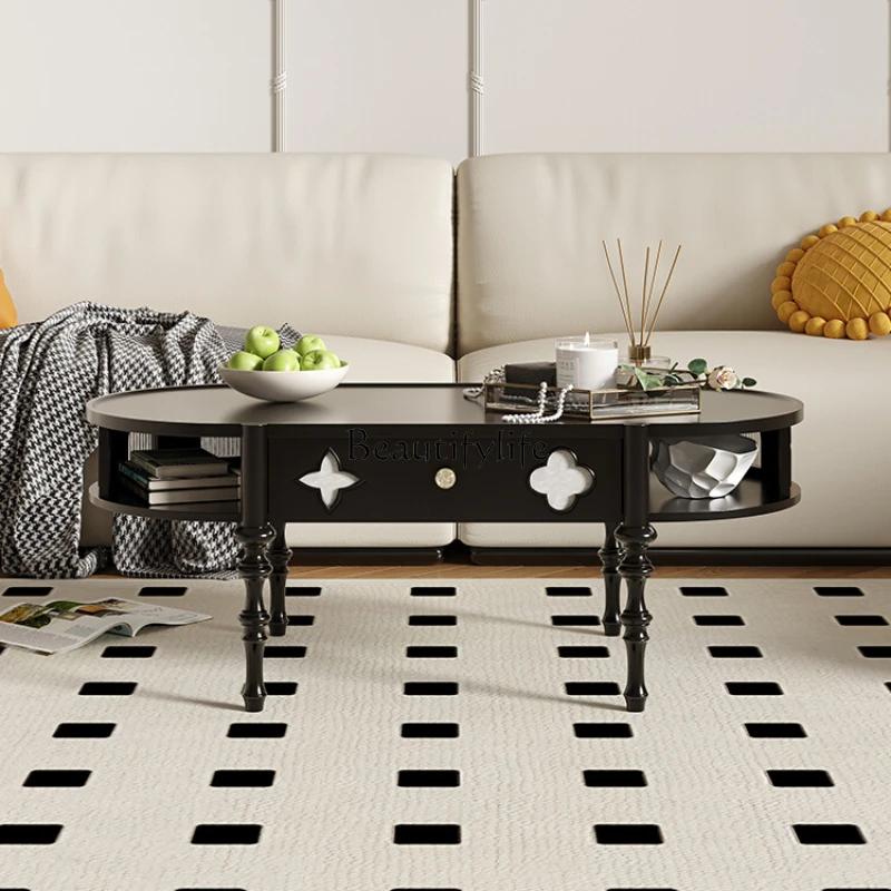 Кофейный столик в римском ретро-стиле, французская гостиная, Овальный низкий журнальный столик из массива дерева с ракушкой
Кофейный столик в римском ретро-стиле, французская гостиная, Овальный низкий журнальный столик из массива дерева с ракушкой