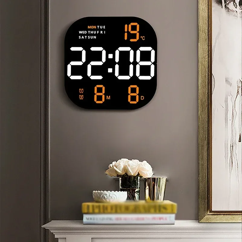 

Дистанционные часы большой домашний двойной контроль электронная умная комнатная сигнализация экран настенная яркость Декор цифровой