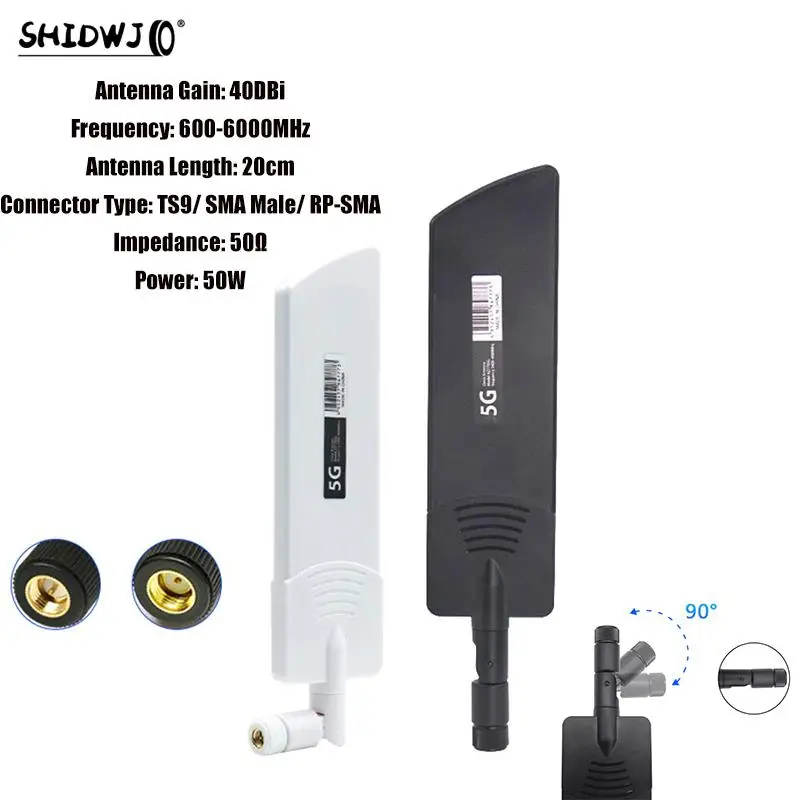 1pcs 5G 4G WIFI Router Antenna High Gain 40DBi Folding Signal Booster Wide Range 600~6000Mhz Mobile Network Signal Amplifier
1pcs 5G 4G WIFI Router Antenna High Gain 40DBi Folding Signal Booster Wide Range 600~6000Mhz Mobile Network Signal Amplifier
