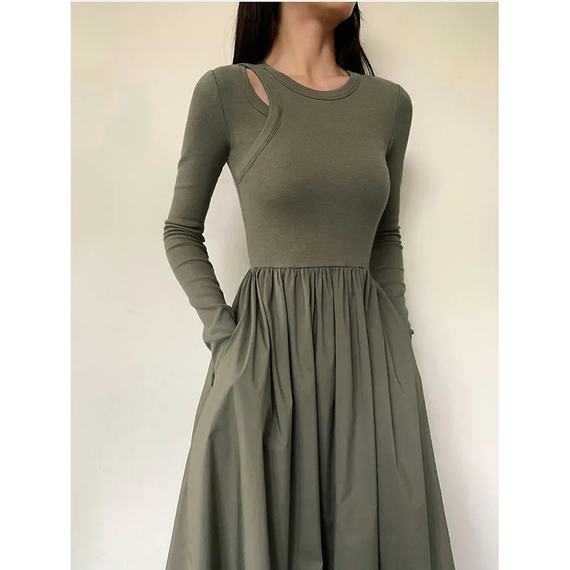 VintageHollow Out Spliced long sleeves Wedding Dresses for Women Clothing O Neck Office Lady Casual Pockets Bodycon Midi Dress W
VintageHollow Out Spliced long sleeves Wedding Dresses for Women Clothing O Neck Office Lady Casual Pockets Bodycon Midi Dress W